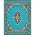thumbnail image 1 of Unique Loom Tapis de Cuisine 3134463, 8 x 10 Pieds, Turquoise/ivoire, 1 of 1