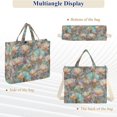 thumbnail image 6 of FORMRS Womens Corduroy Tote Bag Crossbody Shoulder Purse Handbag with Detachable Strap, Colorful Water Lilies Pattern, 6 of 7