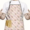thumbnail image 2 of Pink Checkered Cow Pattern Apron-Garden Aprons for Women with Pockets-Cotton Linen Waterproof Kitchen Cooking Gardening Aprons Adjustable for Kitchen,Cooking,BBQ and Salon 33x27 Inch, 2 of 7