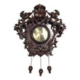 thumbnail image 2 of D-Art Collection Mahogany Wood and Veneer Carved Grape Clock in Dark Brown, 2 of 2
