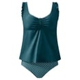thumbnail image 2 of Guieoi Swimsuit Women Bikini Women's Two-Piece Swimsuit Tankini with Tie-Front Design Green XXL, 2 of 2