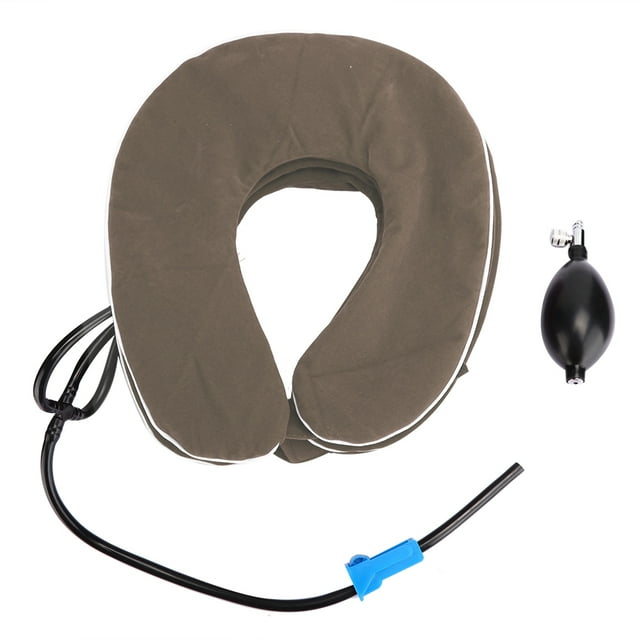 Inflatable Cervical Collar Adult Home Neck Stretching Devices Traction Support BraceGray