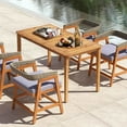 thumbnail image 3 of Demifill Outdoor Acacia Wood Patio Wicker Dining Chairs Set of 4, Dining Chair with Seat Cushion for Outdoor as Garden, Backyard, Porch, Gray, 3 of 19
