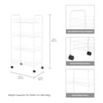thumbnail image 5 of Mainstays Rolling 4-Tier Metal Laundry Cart, White, 5 of 13