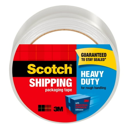 Scotch Heavy Duty Shipping Packing Tape, Clear, 1.88 in. x 54.6 yd., 1 Tape Roll