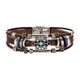 thumbnail image 1 of Pulsera de cuero con incrustaciones de turquesa Pulsera de cuero Punk Retro Oval Pulseras de viento, 1 of 8