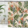 thumbnail image 3 of Tropical Shower Curtain, Colourful Leaves Floral Palm Leaf Hawaiian Botanical Plant Bathroom Curtain, Waterproof Cloth Fabric Bath Curtain with Hooks 72 x 72 inch, 3 of 7