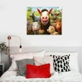 thumbnail image 4 of JEUXUS  Funny Farmhouse Animals Wall Art Cow Pig Donkey Friends Canvas Wall Decor Rustic Farm Animals Pictures Painting Country Style Artwork for Home Bathroom Office Framed Ready to Hang, 4 of 4