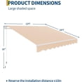 thumbnail image 2 of 12'x10' Retractable Patio Awning, Waterproof Sun Shade with Manual Crank Handle, Aluminum Frame & 280g/㎡ Polyester Fabric for Deck, Porch & Balcony, 2 of 7