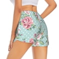 thumbnail image 3 of Vsdgher Vintage Floral Print Women's Running Double Layer Shorts High Waisted with Pockets Elastic Yoga Workout Athletic Gym Sports, 3 of 8