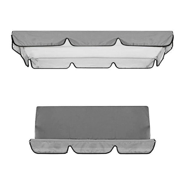 Kit de cubierta de dosel para silla columpio de jardín, accesorios a prueba de sol, fácil de instalar para césped Gris
