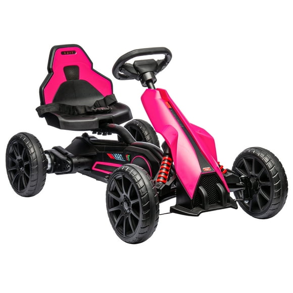 Aosom 12V Electric Go Kart w/ Forward Backward, for 3-8 Years Pink