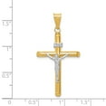 thumbnail image 3 of Auriga 14k Two-Tone Gold Polished Jesus Crucifix Cross Pendant for Women (Length - 38mm, Width - 20mm), 3 of 6