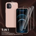 thumbnail image 3 of [5 in 1] Designed for iPhone 12 Case, for iPhone 12 Pro Case, with 2 Screen Protectors + 2 Camera Lens Protectors, Shockproof Silicone Case with Microfiber Lining, Pinksand, 3 of 11