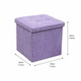 thumbnail image 3 of Storage Ottoman Cube Folding Teal Fabric for Small Space Living Room Use, 3 of 7