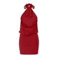 thumbnail image 5 of Halter Dresses for Women Summer Sleeveless Backless Mini Bodycon Dress Night Club Party Dress, 5 of 7