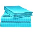 thumbnail image 3 of 400 Thread Count 100% Egyptian Cotton Sleeper Sofa Bed Sheet Set Stripe with 4 -PCS Fitted Straps, 3 of 5