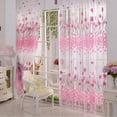thumbnail image 1 of Pink Tulip Printed Tulle Curtain Fabrics Sheer Panel American Country Art, 1 of 3