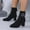 #341-Black, variant on Women's Stretchy Sock Boots – Fashionable Winter Ankle Booties with Thick High Heel & Pointed Toe Design for Casual Outfits