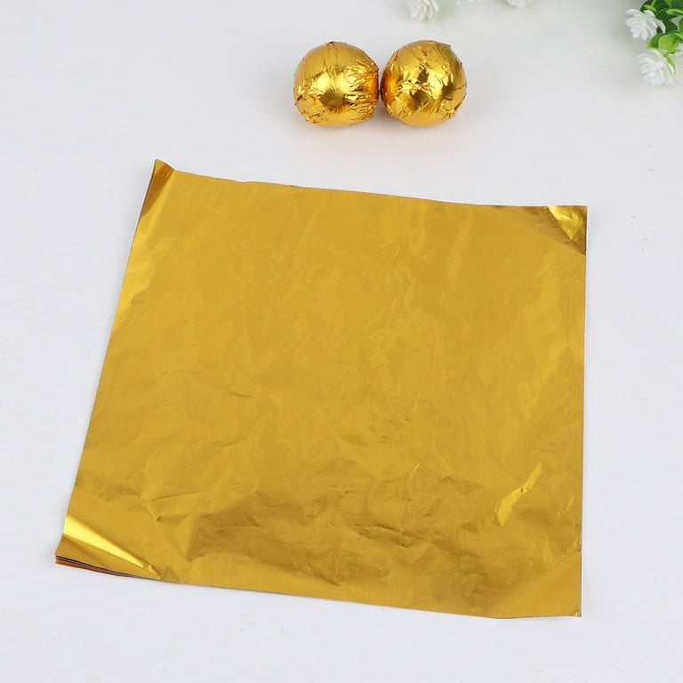 100pcs Colored Tin Foil For Chocolate Wrapping & Gold Aluminum Foil For Tea  Packaging