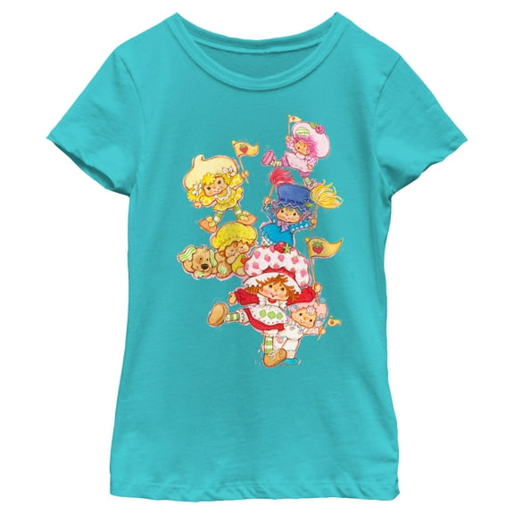 Girl's Strawberry Shortcake Berry Flag Friends Graphic T-Shirt