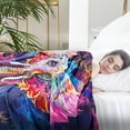 thumbnail image 3 of Elephant Throw Blanket Colorful Elephant Flannel Fleece Throw Blanket Elephant Throw Blanket Gift for Adult Girl Women Cozy Fuzzy Plush Throw Blanket for Bed Chair Sofa 60" X 80", 3 of 6