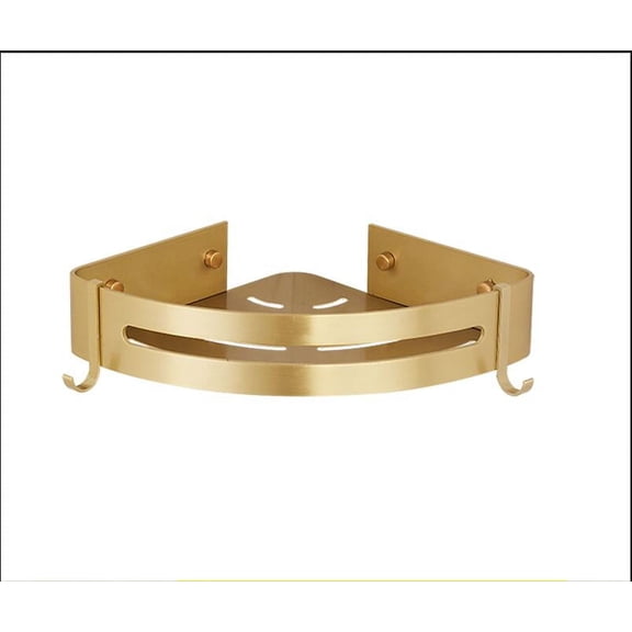Corner Shower Shelf Wall Mounted Brushed Gold Aluminum Bathroom Shelf for Shampoo Storage Organizer