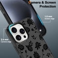 thumbnail image 3 of Anniamy Magnetic for iPhone 15 Pro Max Case, [Compatible with MagSafe] Black Rose Flower Print Phone Case with Screen Protector Hard PC+Soft TPU Bumper Protective Cover for Women, 3 of 6
