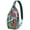 Rustic, variant on Aloha Hawaiian Sling Backpack for Travel and Hiking, Lightweight Crossbody Bag with Jungle Leaves, Tropical Palm Print, Colorful Botanical Beach Vacation Design