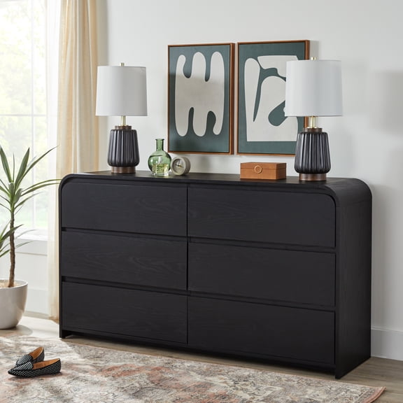 Better Homes & Gardens Juliet 6 Drawer Dresser, 64" Wide, Black