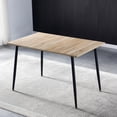 thumbnail image 3 of Anchorhome 47"(W) Modern Wooden Dining Table Set for 4/6, with 4 Armless Dining Chairs Plus 2 Sturdy Stools Faux Leather Metal Frame, Dining Room Kitchen Apartment, 3 of 7