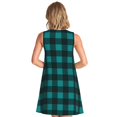 thumbnail image 7 of Spring Summer Dresses for Women 2025 - Teal On Black Plaid Swimsuit Coverup Sundresses for Women, Beach Vacation Clothes for Women, Hawaiian Tshirt Dresses for Women, 7 of 7
