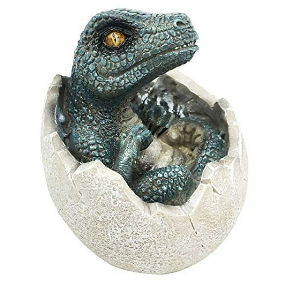 Jurassic Era Predator Velociraptor In Egg Dinosaur Figurine Hatchling Collectible Sculpture