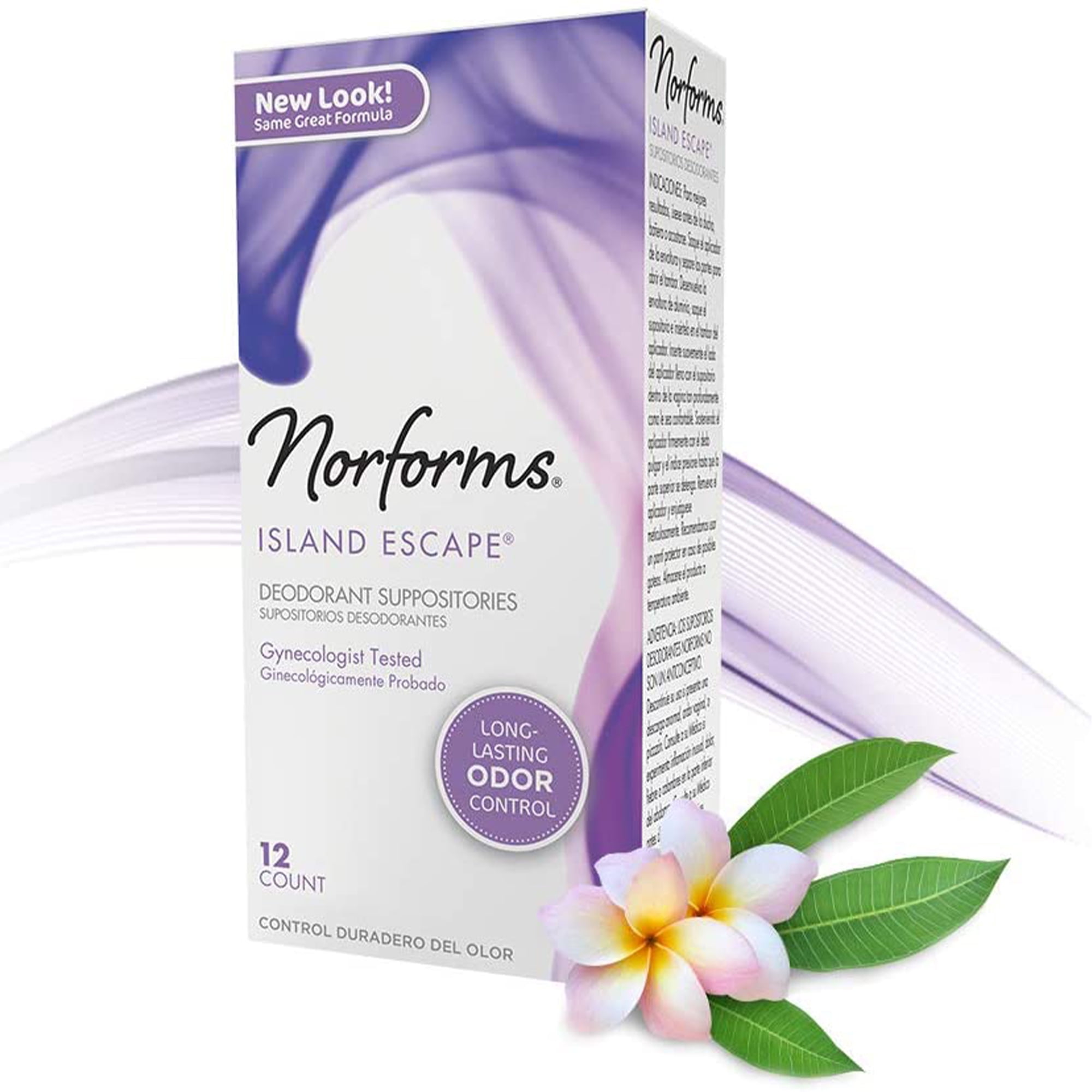 (3 pack) Norforms Feminine Deodorant Suppositories, Island Escape, 12 Ct