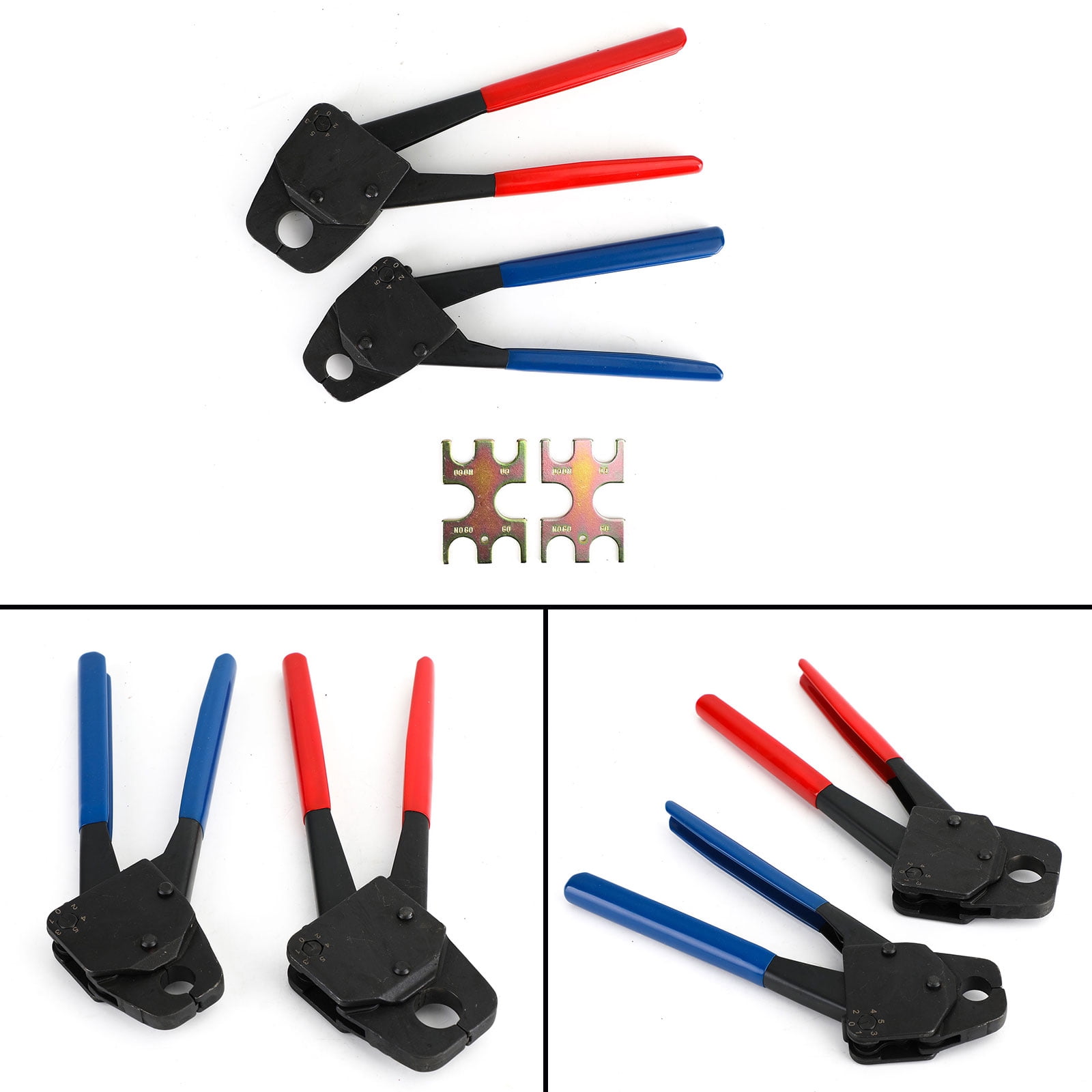 Motor Genic 2 Pex Crimper 1/2" And 3/4" Plumbing Crimping Gonogo Set Angle Gauge Tools Combo