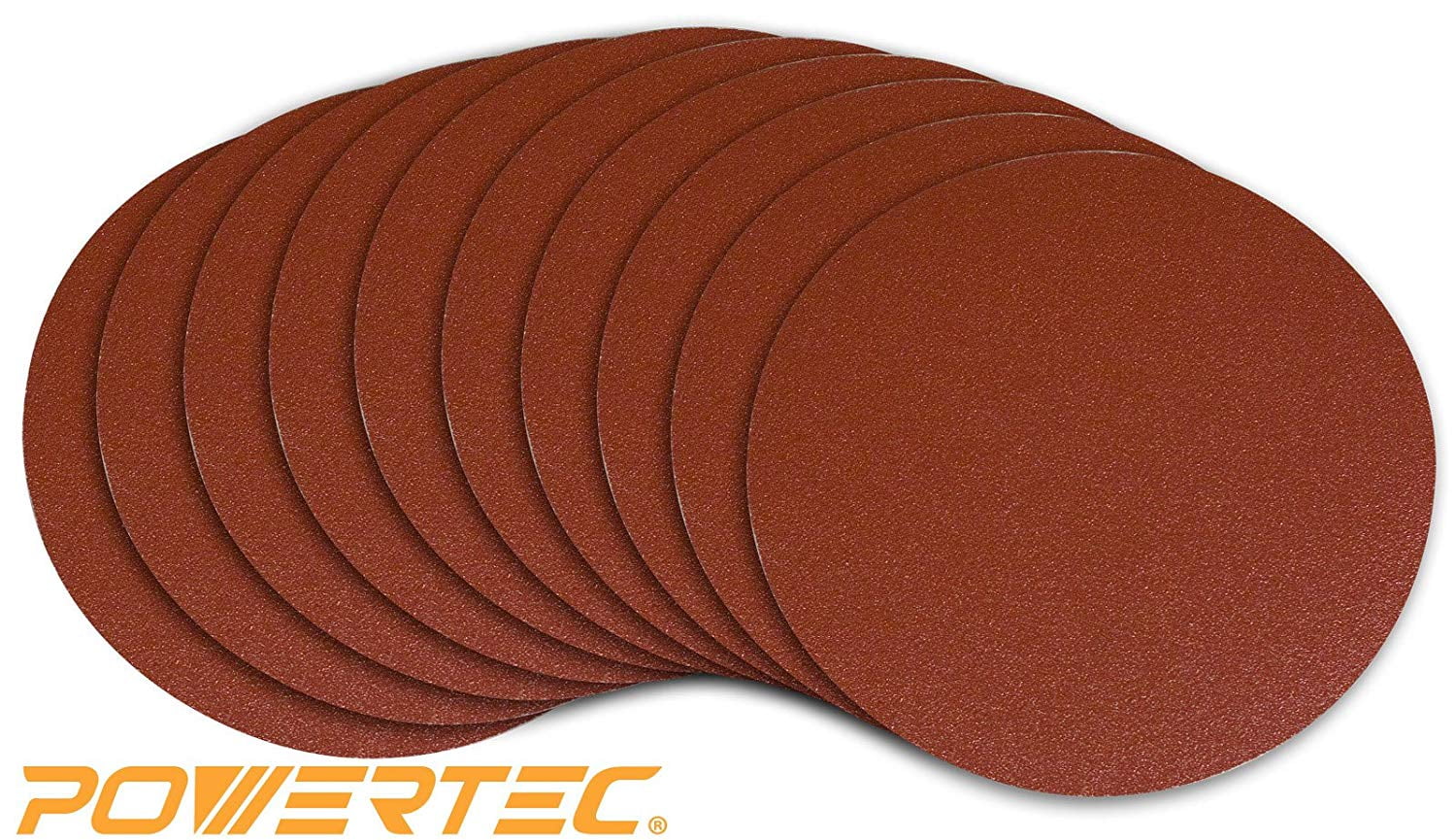 Powertec 110560 8-inch PSA 120 Grit Aluminum Oxide Adhesive Sanding Disc for sale online 