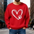 thumbnail image 3 of Atogsazn Mens Waffle Sweatshirt Casual Valentine's Day Long Sleeve Pullover Sweatshirts Hearts Sweater Outfit Watermelon Red M Fashion, 3 of 3