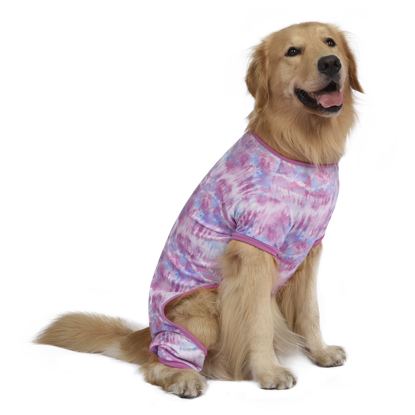 Full Belly 26 Chest 23.62,Back Length 13.96 , Pink Rainbow Dog Pajamas Jumpsuit for Medium Large Dogs,Lightweight Dog Pjs Clothes Apparel Onesies,Shirt for Large Size Dogs After Surgery