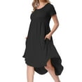 thumbnail image 3 of CALIPESSA Women's Summer Black Maternity Empire Waist Loose Swing Pregnancy Casual Midi Dress, 3 of 5