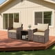 thumbnail image 5 of Yeshouse juego de patio 5 piezas: 2 sillones, 2 otomanas y mesa de centro de vidrio, ratán PE resistente, cojines gruesos, ideal para jardín o exterior, 5 of 9