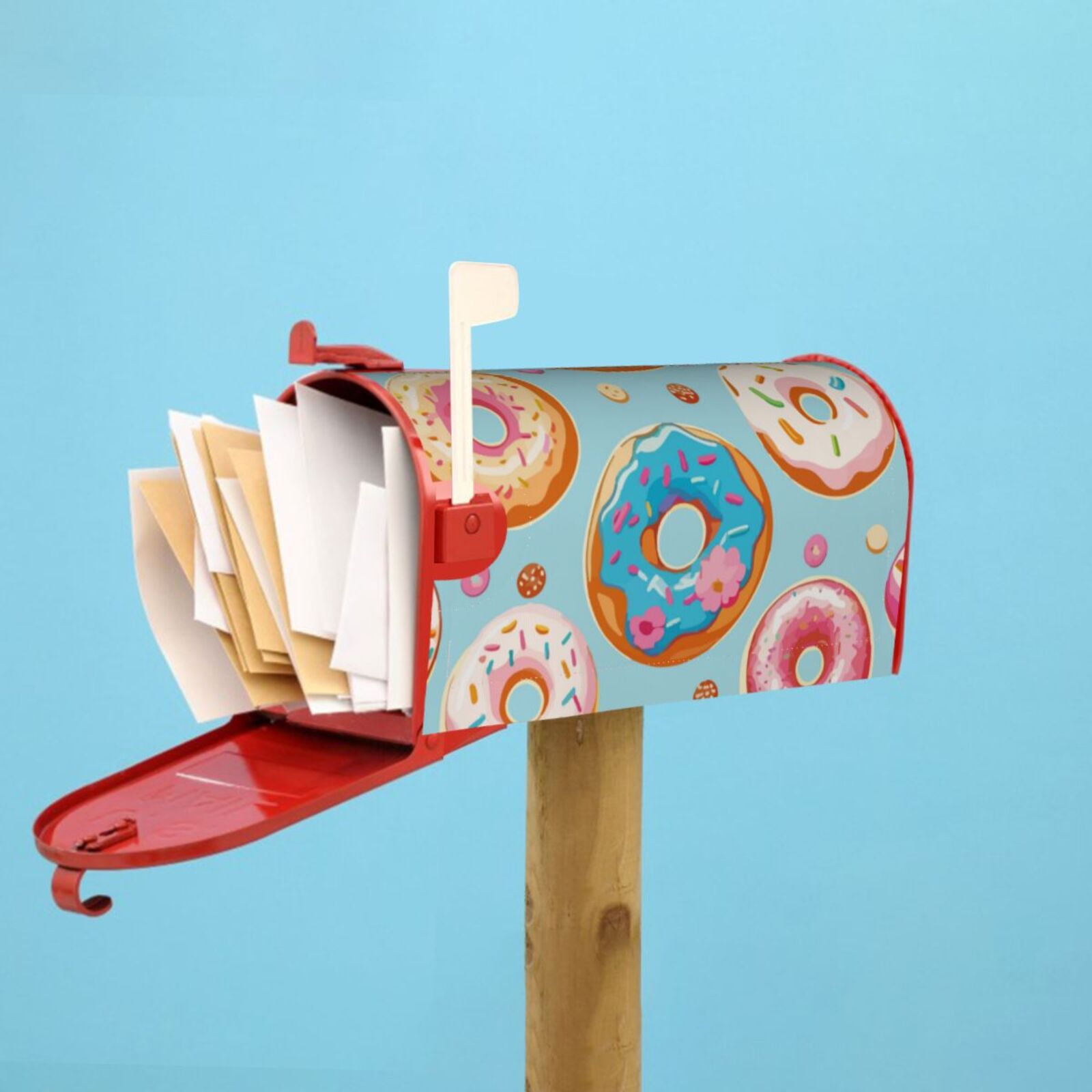 Xecao Colorful Donut for Mailbox Cover with Magnetic Strips, Waterproof and Sunscreen, Adds a Decorative Touch to Your Garden Yard.