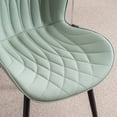 thumbnail image 3 of YOUNIKE Upholstered Dining Chairs Set of 2, Faux Leather Kitchen Chairs, Modern Side Chairs, Wide Curved Back, Metal Legs, Mint Green, 3 of 15