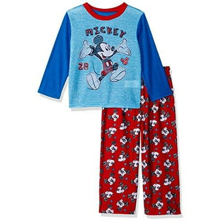 Disney Toddler Boys' Mickey Mouse 2-Piece Pajama Set, Mickey Blue, Blue, Size: 3T