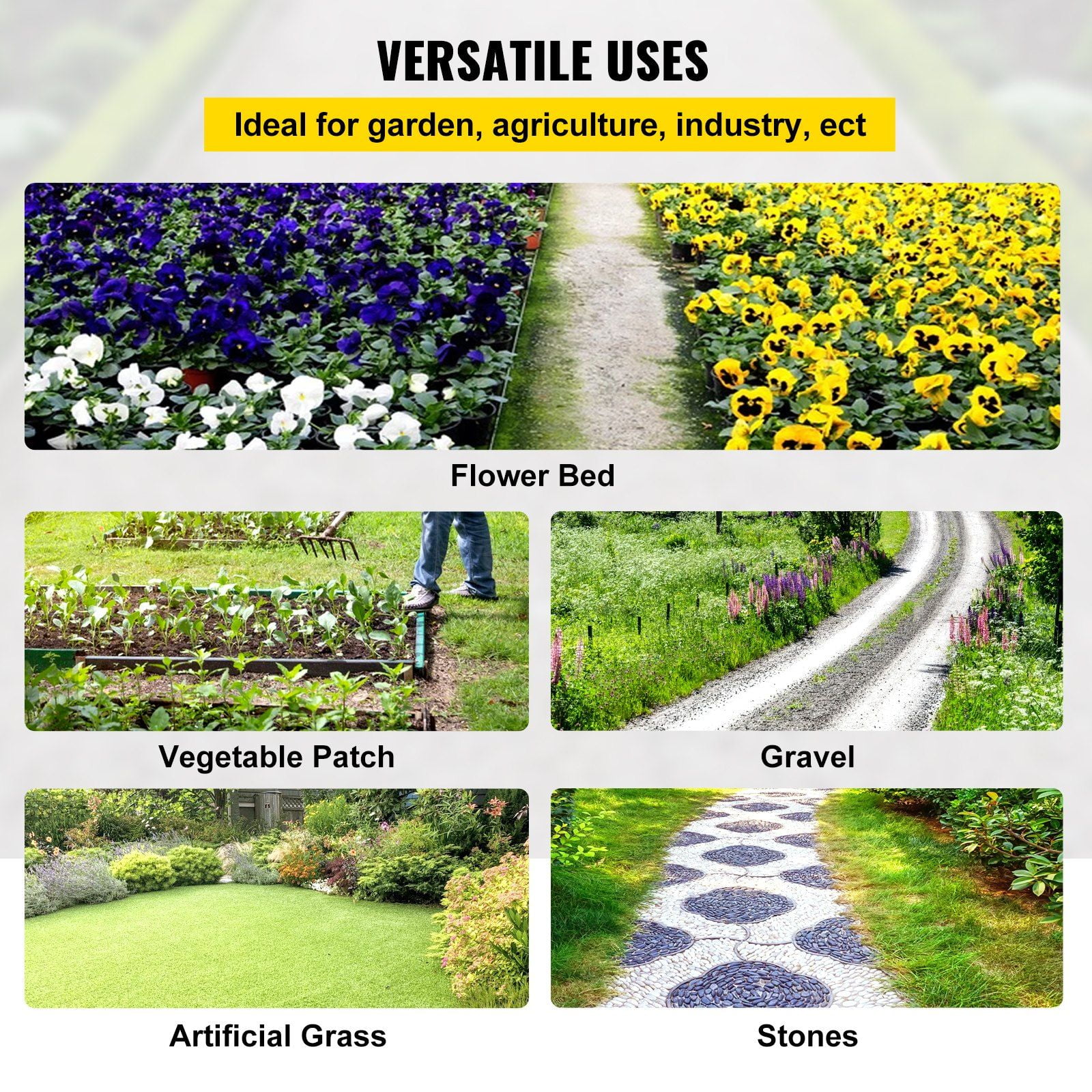 6.5FT x 300FT Heavy Duty Weed Barrier Fabric, 3.2OZ Woven Landscape Fabric, High Permeability Weed Control Ground Cover for Flower Beds, Geotextile Underlayment, Polyethylene