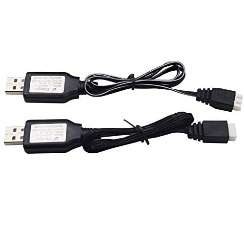 Blomiky 2 Pack 7.4V 1A USB Charger Cable with XH-3P Plug for 7.4V 2S Lipo Battery with XH-3P Connector 7.4V 1A USB XH-3P 2