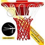Professional Basketball Net ,Heavy Duty Thick Net Fits Standard Indoor and Outdoor 12-Loop Rims (Red, Standard Size)