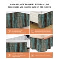 thumbnail image 6 of Teal Wood Grain Wrap Around Bed Skirts for Queen Bed 16" Drop,Bed Skirt with Adjustable Elastic Belt Dust Ruffle Bed Valance for Bedroom Hotel Gradient Farm Old Wooden Board Vintage Bed Frame Cover, 6 of 7