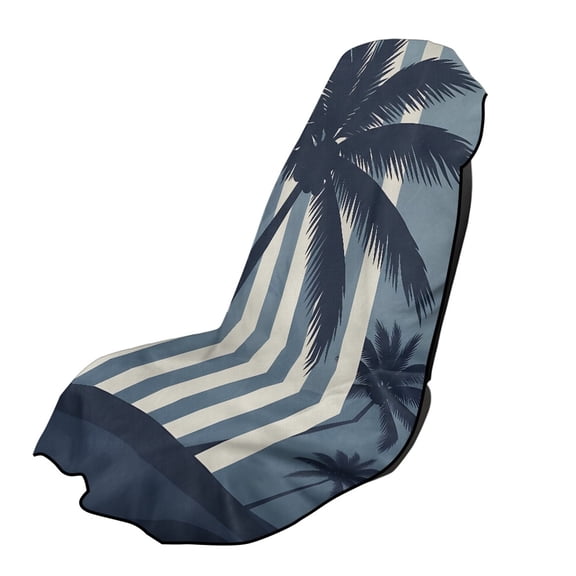 XYZCANDO Car Seat Cover with Blue Palm Tree Pattern Print, Car Seat Protector for Outdoor Activities and Beach Trips