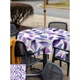 thumbnail image 5 of Outdoor Tablecloths with Umbrella Hole & Zipper, Spring Purple Leaves 54x54 Inch Square Tablecloths, Country Leaf Plants Pastoral Waterproof Table Cloth, Patio/Pool/Picnic Table Covers, 5 of 8