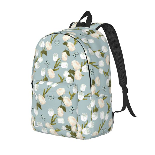 Fotbe Tulips Flowers Mochila de Lona con Estampado, Mochila Duradera, Mochila Versátil de Alta Calidad, Mochila Compacta Vintage-Medium